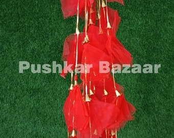 INDIAN Net Fabric Tassel Indian Decoration Garden Backdrops Housewarming Flower Strings Party Decor Wedding Decor Diwali Decoe