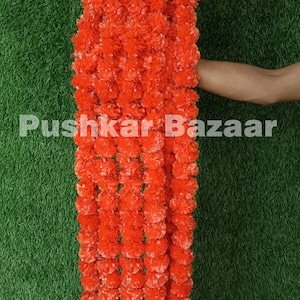 100 Pc SALE ON Indian Colorful Artificial Decorative Deewali Marigold Flower Garland Strings for Christmas Wedding Party Decoration Diwali