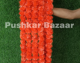 100 Pc SALE ON Indian Colorful Artificial Decorative Deewali Marigold Flower Garland Strings for Christmas Wedding Party Decoration Diwali
