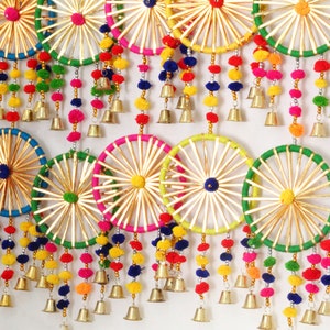 Traditional Indian Decor pom pom hanging, Indian Wedding Decor, Dholki Decor, Mehendi Decor, Haldi Decor, Sangeet Decor, Diwali Decoration