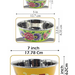 Hand Painted bowls, Stainless Steel bowl, Hand Painted Rice Bowl, Painted Bowls, Kashmir Painted bowl, Hand Painted Enamel Bowl