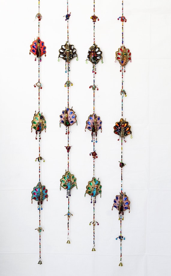 INDIAN Peacock Wall  Hanging, Indian Wall Hanging, Door Decoration Hanging, String Decoration, New Year Gift, Wedding Decor, String