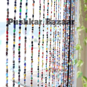 Hot6sl Crystal Glass Beads Curtain, Luxury Hanging Door Beads Window Wedding Decor Beaded Curtains for Doorways Living Room Curtains 1pc