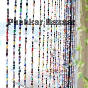 Bohemian Curtain , Glass Beads , Beaded Curtain , Hippy Curtain for Doorways , Bell Strings , Glass Beads Strands , Gemstones