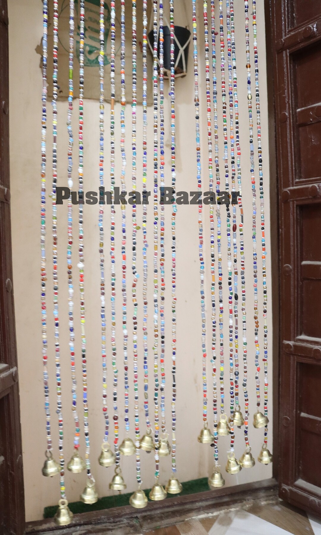 Bohemian Hippy Beaded Curtain for Doorways Multicolour Glass Beads