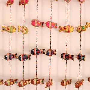 INDIAN HANGING Decoration Fish Wall Door Window Hanging Tota Bell Chimes Mobiles Wind Chimes String Decorations Christmas Gift Wedding Decor