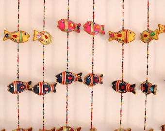 INDIAN HANGING Decoration Fish Wall Door Window Hanging Tota Bell Chimes Mobiles Wind Chimes String Decorations Christmas Gift Wedding Decor
