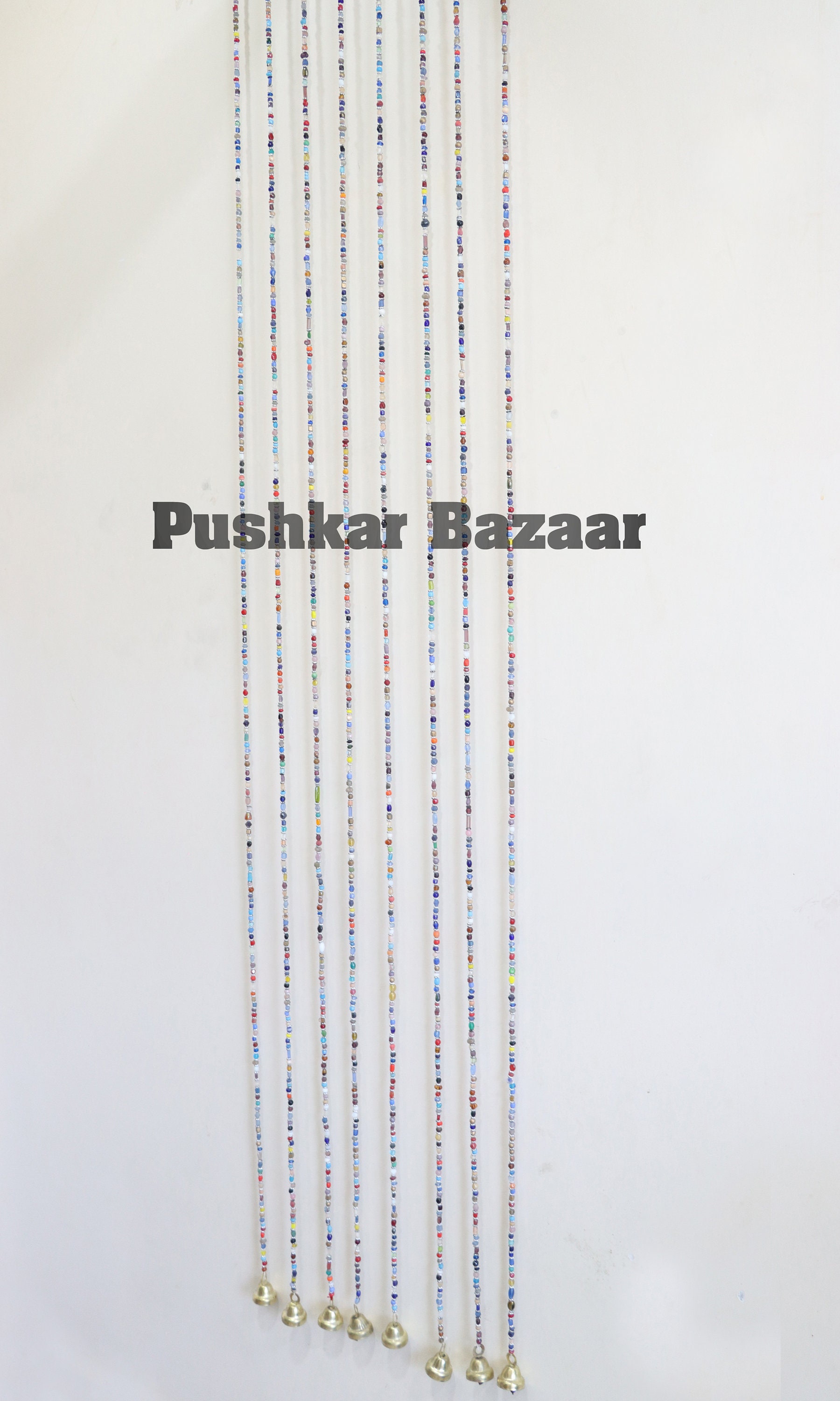 Bohemian Hippy Beaded Curtain for Doorways Multicolour Glass Beads