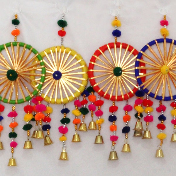 Indian Decoration Dream catchers, Indian Wedding Decoration, Mehndi Decor, Party Backdrop, pom pom Hanging, Gota Hangings, Home Decor