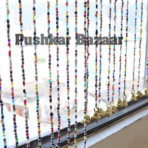 Indian Bohemian Curtain, Glass Beads String, Gift For Home Decor, Indian Wall Hanging, Hippy Curtain for Doorway, Wedding Decor, Party Decor