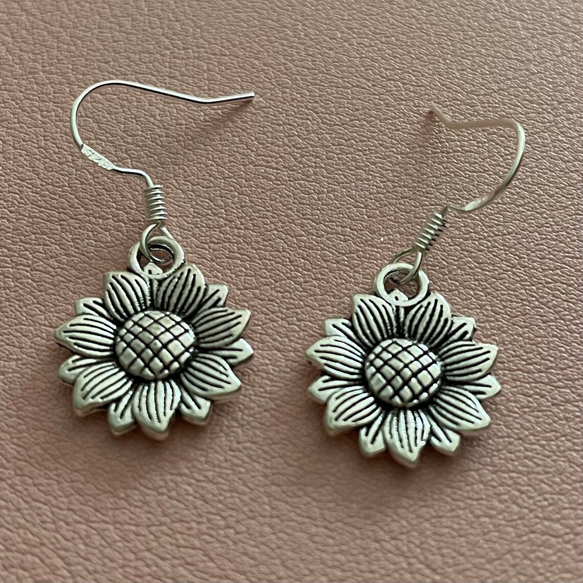 Sterling Silver Hypoallergenic Sunflower Earrings Etsy