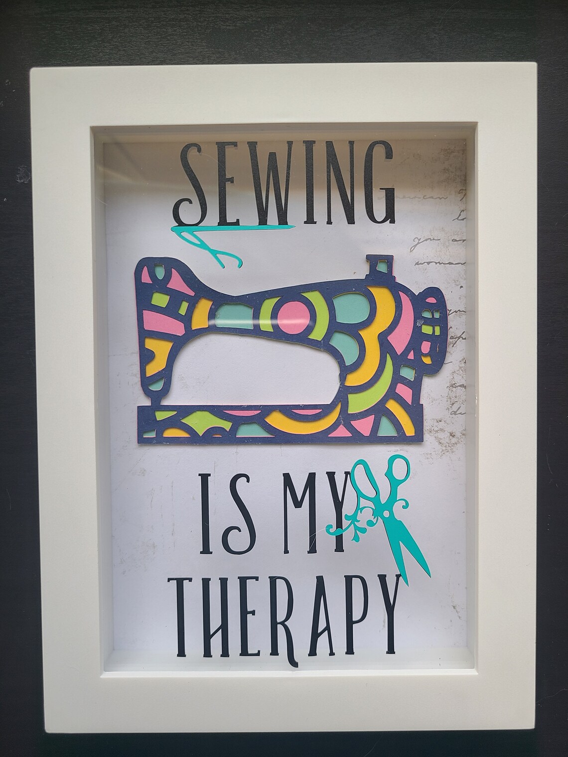 Sewing is my therapy shadowbox Etsy