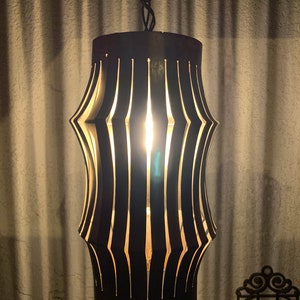 Steel lantern hanging patio lights
