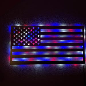 Metal USA Led Flag Wall Art