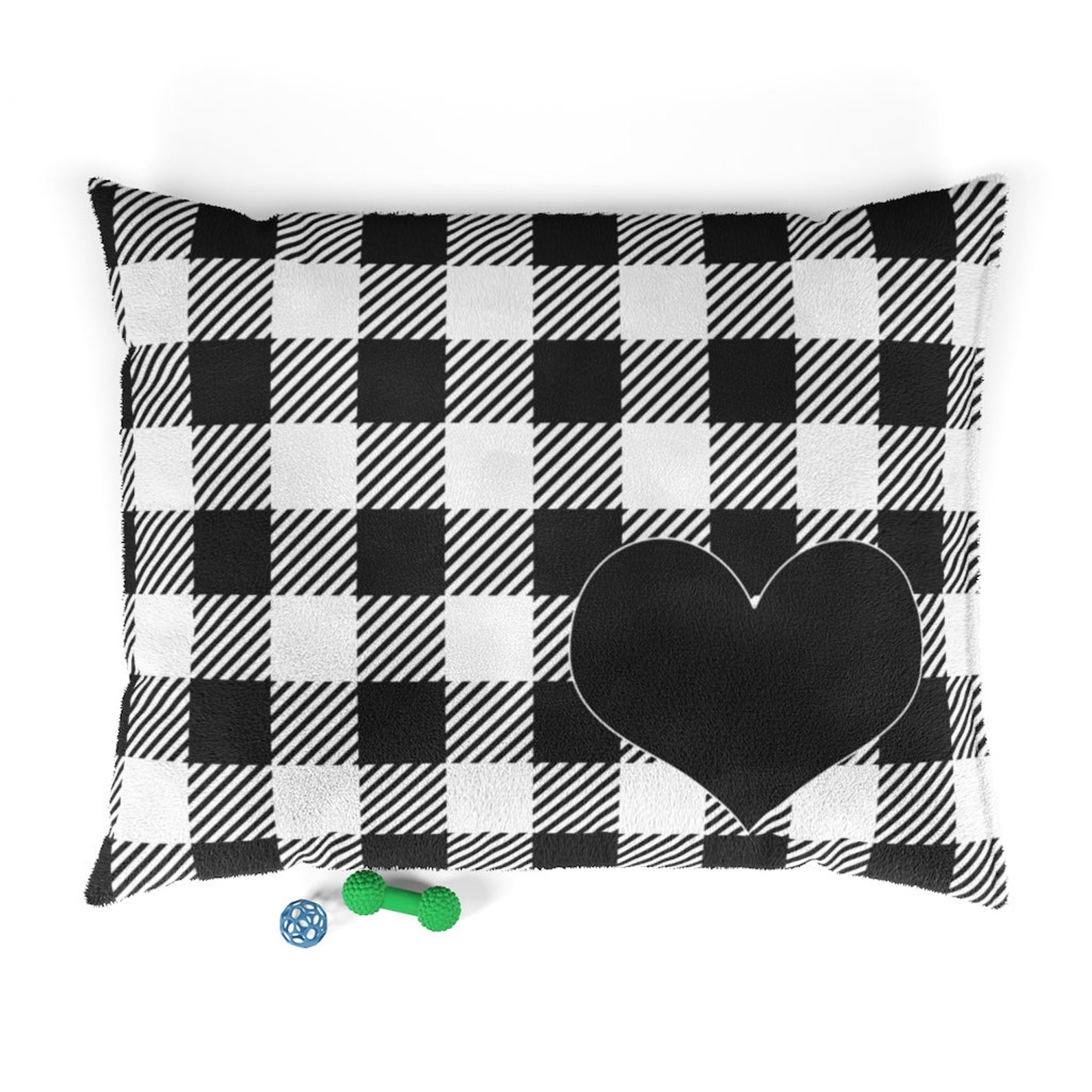 Dog Bed Black and White Buffalo Check Dog Bed Personalized Buffalo Plaid Pet Bed 3 Sizes Dog Bed