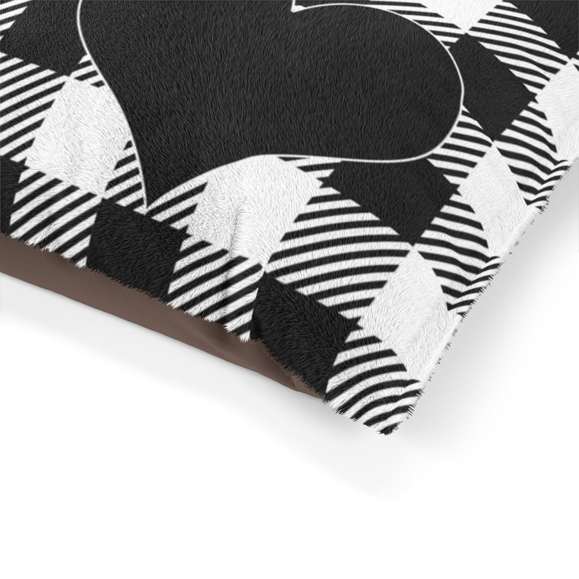 Dog Bed Black and White Buffalo Check Dog Bed Personalized Etsy UK