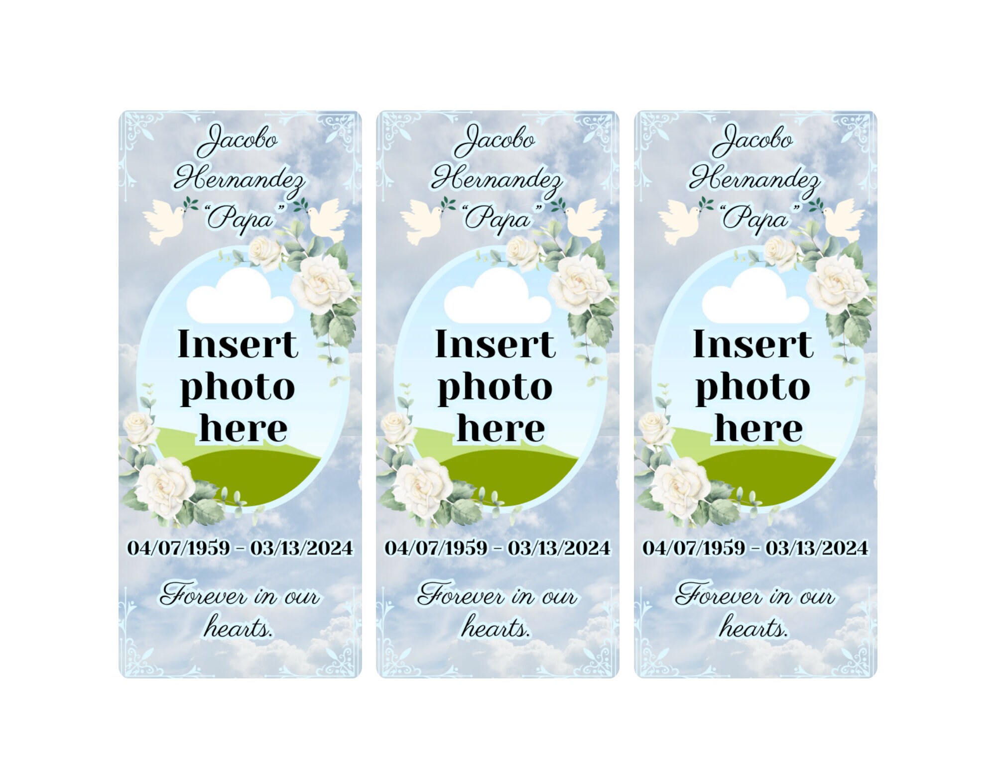 Printable Memorial Candle Template | Editable Canva Design | Digital Download | Diseño De Etiquetas Para Veladoras | Prayer Candle Label