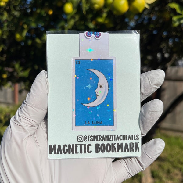 Loteria "La Luna" Holographic Sparkle Glitter Magnetic Bookmark