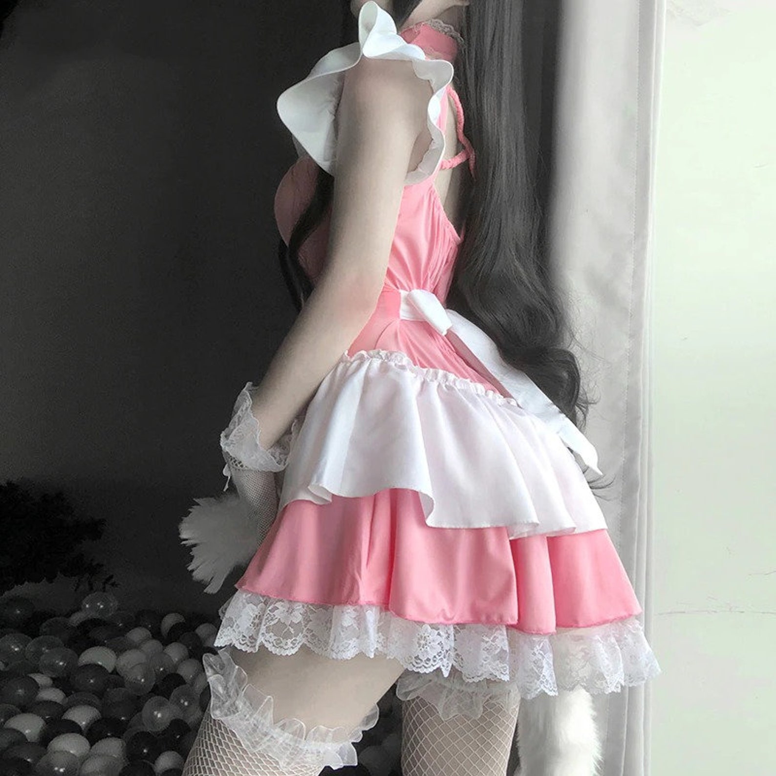 Pink Sexy Maid Costume Maid Cosplay Maid Roleplay Sex Etsy