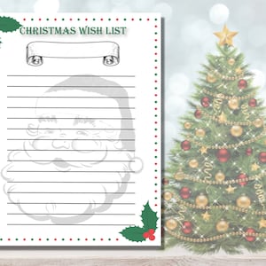 Weihnachts-Wunschliste PDF druckbare Vintage Weihnachtsmann-Wunschliste