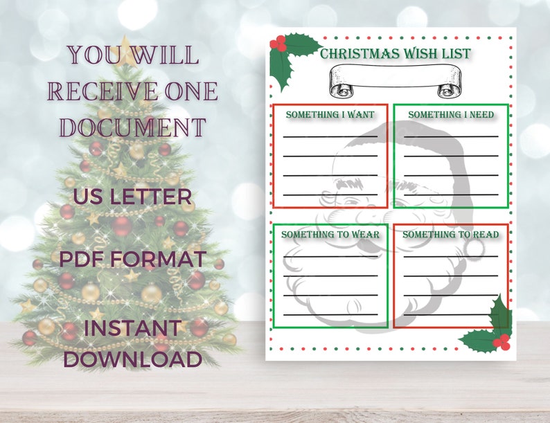 4 Gift Rule Christmas Wish List Thoughtful Christmas Grandparent Wish ...