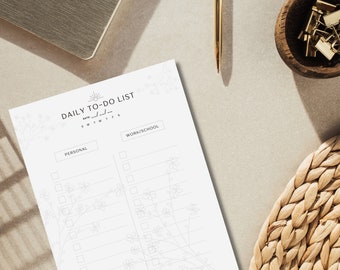 Minimalist Daily To-Do List Printable (Digital Download)