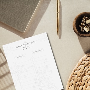 Minimalistische tägliche To-Do-Liste zum Ausdrucken (Digitaler Download)