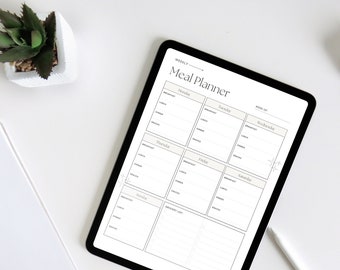Minimalist Meal Planner Template: Weekly & Daily, Grocery List (PDF)