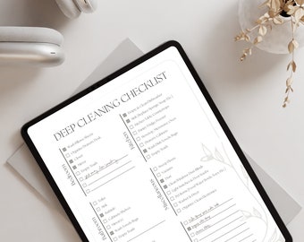 Lista kontrolna gruntownego sprzątania do druku: Minimalistyczny organizer domowy (PDF)
