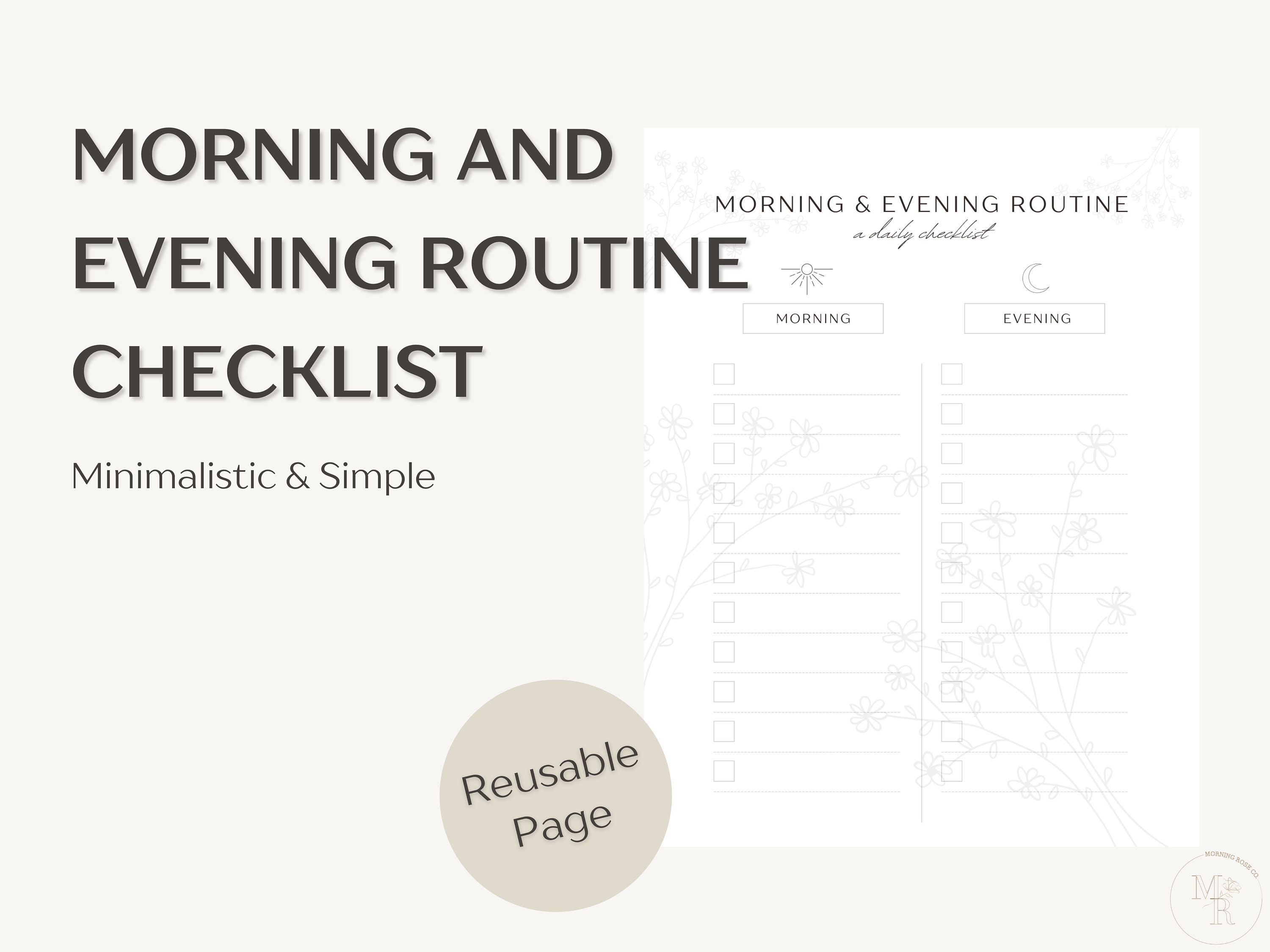 Routine Checklist, Daily Routine Checklist, Morning and Evening ...