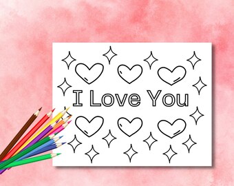 I Love You Coloring Sheet, Simple Design