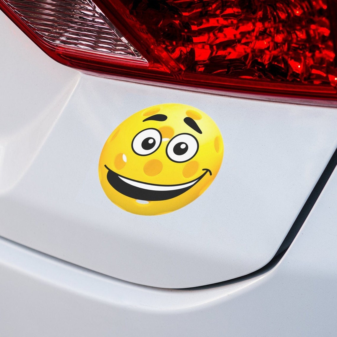 Cute SmileyFace Pickleball Vinyl Round Bumper Stickers Decals Etsy