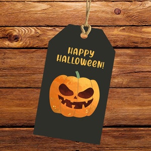 Printable Happy Halloween Tag, Halloween Tag, Pumpkin Tag, Printable tag, Halloween printable, gift tag halloween