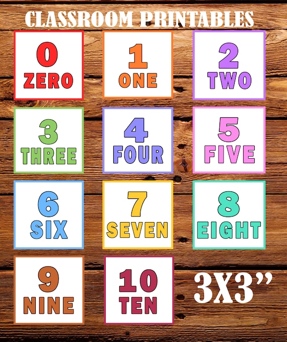 Classroom Printable Numbers Homeschool Learning Numbers - Etsy