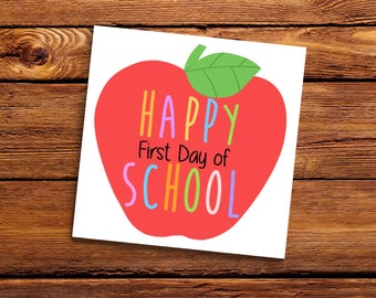 Happy first day of school tag, Printable tag, Instant download, Back to school cookie tag, School Tag, Back to school tag