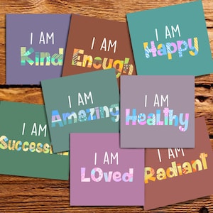 Druckbare positive Affirmationskarten, Motivationskarten für Kinder, inspirierende Karten, positive Karten, positive Affirmationskarten für Selbstliebe