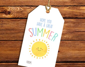 PRINTABLE hope you have a great summer tag, Teacher appreciation tag, End of school year tag, Summer tag, Great summer tag, instant download