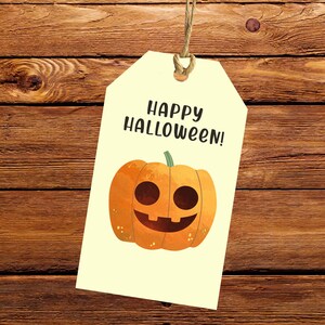 Printable Happy Halloween Tag, Halloween Tag, Pumpkin Tag, Printable tag, Halloween printable, gift tag halloween