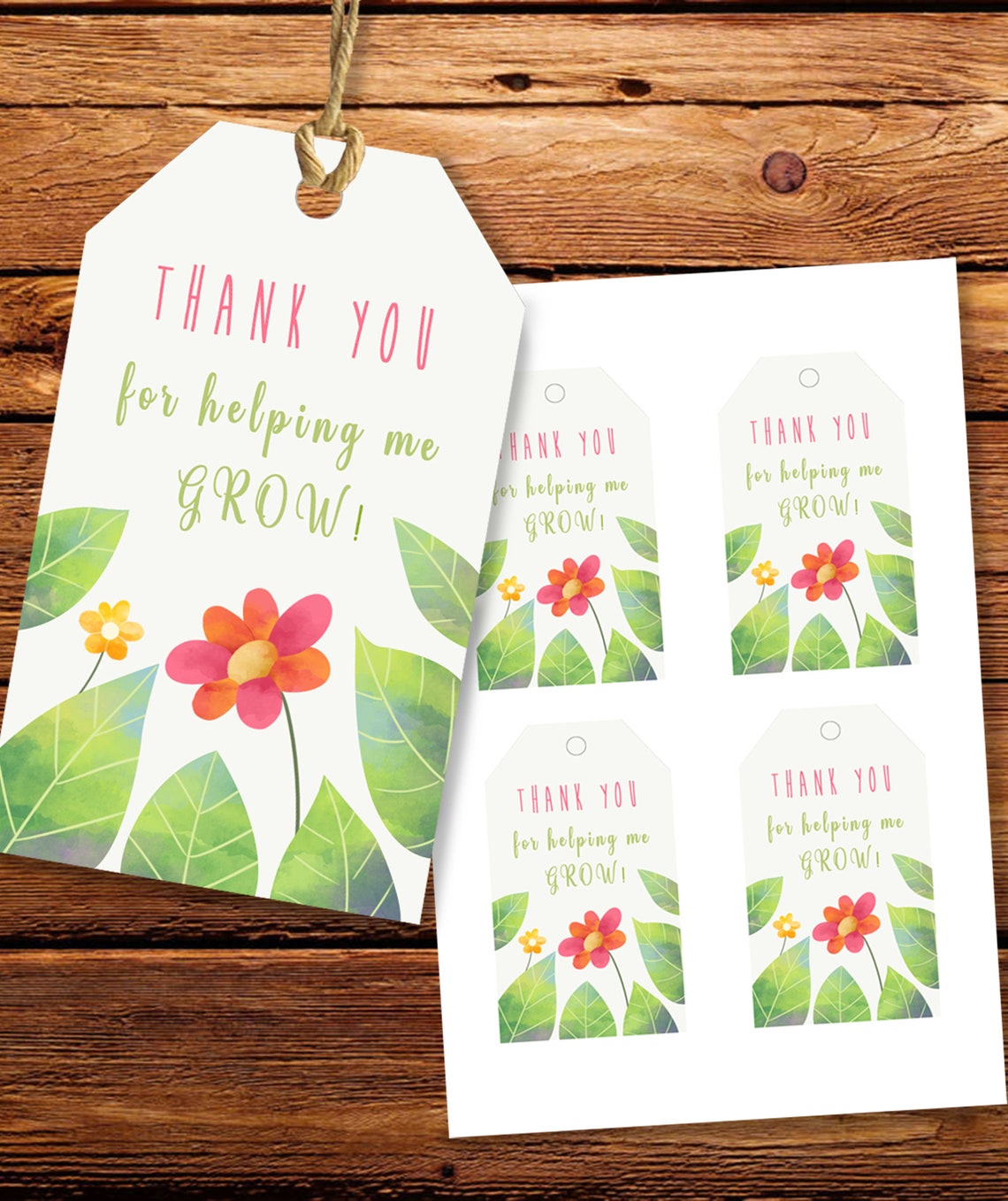 Thank You For Helping Me Grow Printable Tag Printable Word Searches