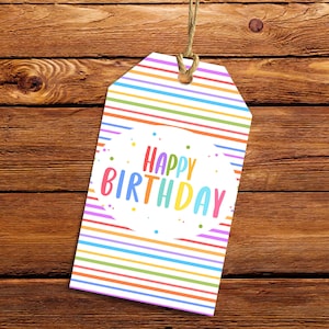 PRINTABLE happy birthday tag, Happy Birthday tag, Birthday tag, Gift birthday, Printable Birthday tag, Instant download