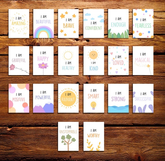 Printable Positive Affirmation Cards for Kids Motivational - Etsy