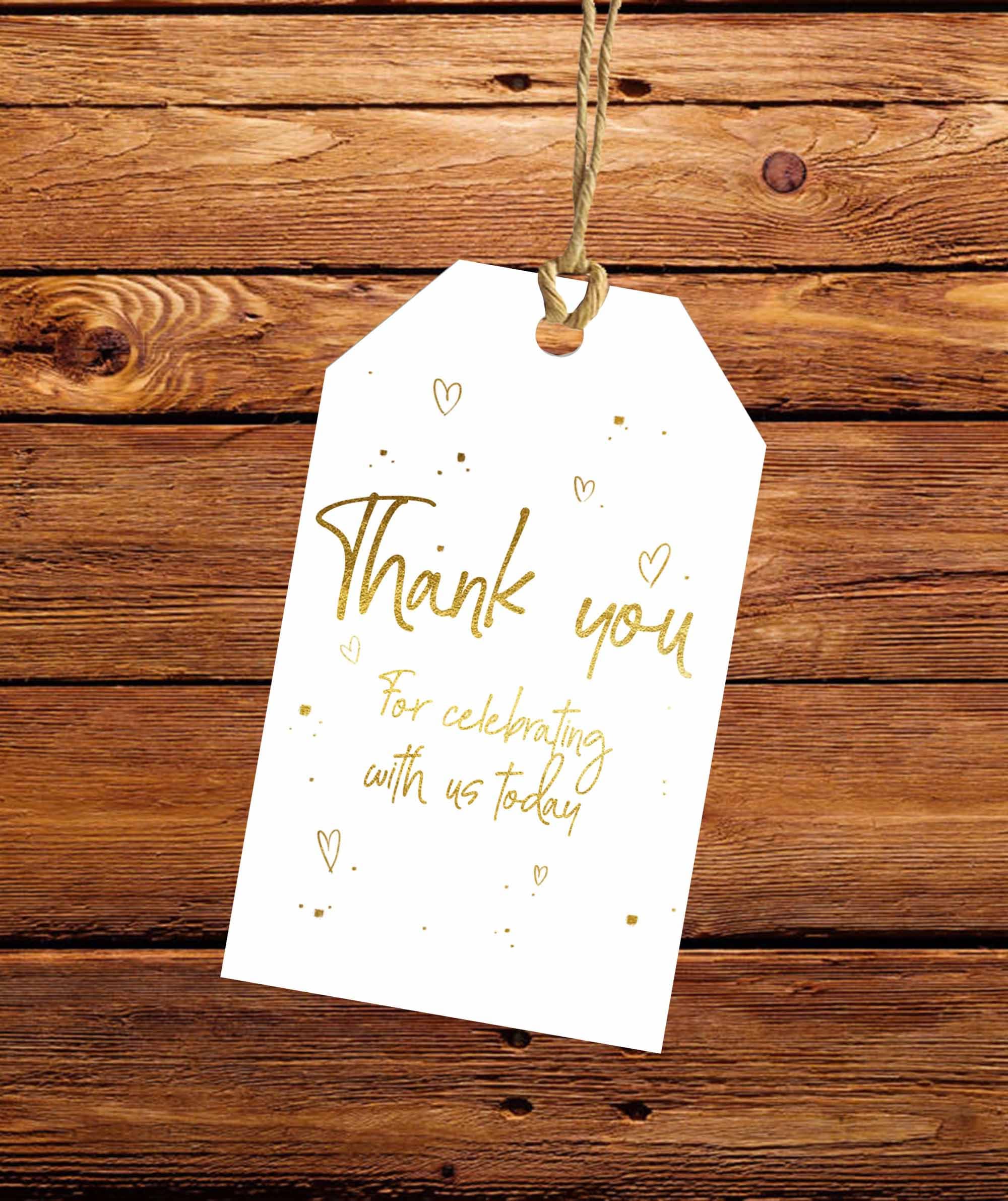 Printable Thank You Tags, Gift Tags, Thank You for Celebrating With Us