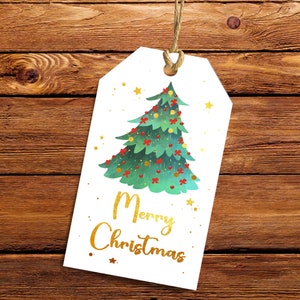 Printable Merry Christmas tag, Instant download, Digital tags, Christmas gift tags, Favor tags, Printable Christmas, Holiday gift tags