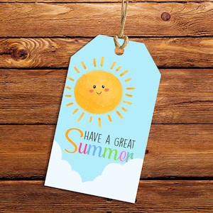 PRINTABLE have a great summer tag, Have a great summer tag, Summer tag, Sunshine tag, Teacher tag, Instant download, Gift tag