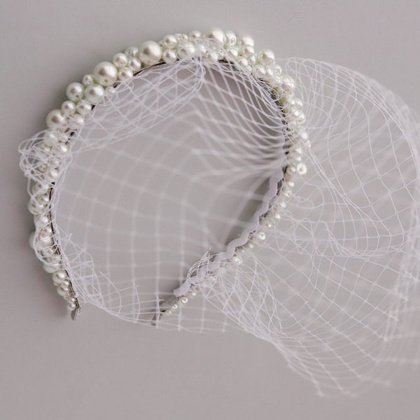 Hochzeit Vogelkäfig, Perle Haarband, Birdcage Brautschleier, Braut Haarband für Hochzeit, Birdcage Schleier Hochzeit, Haarband birdcage