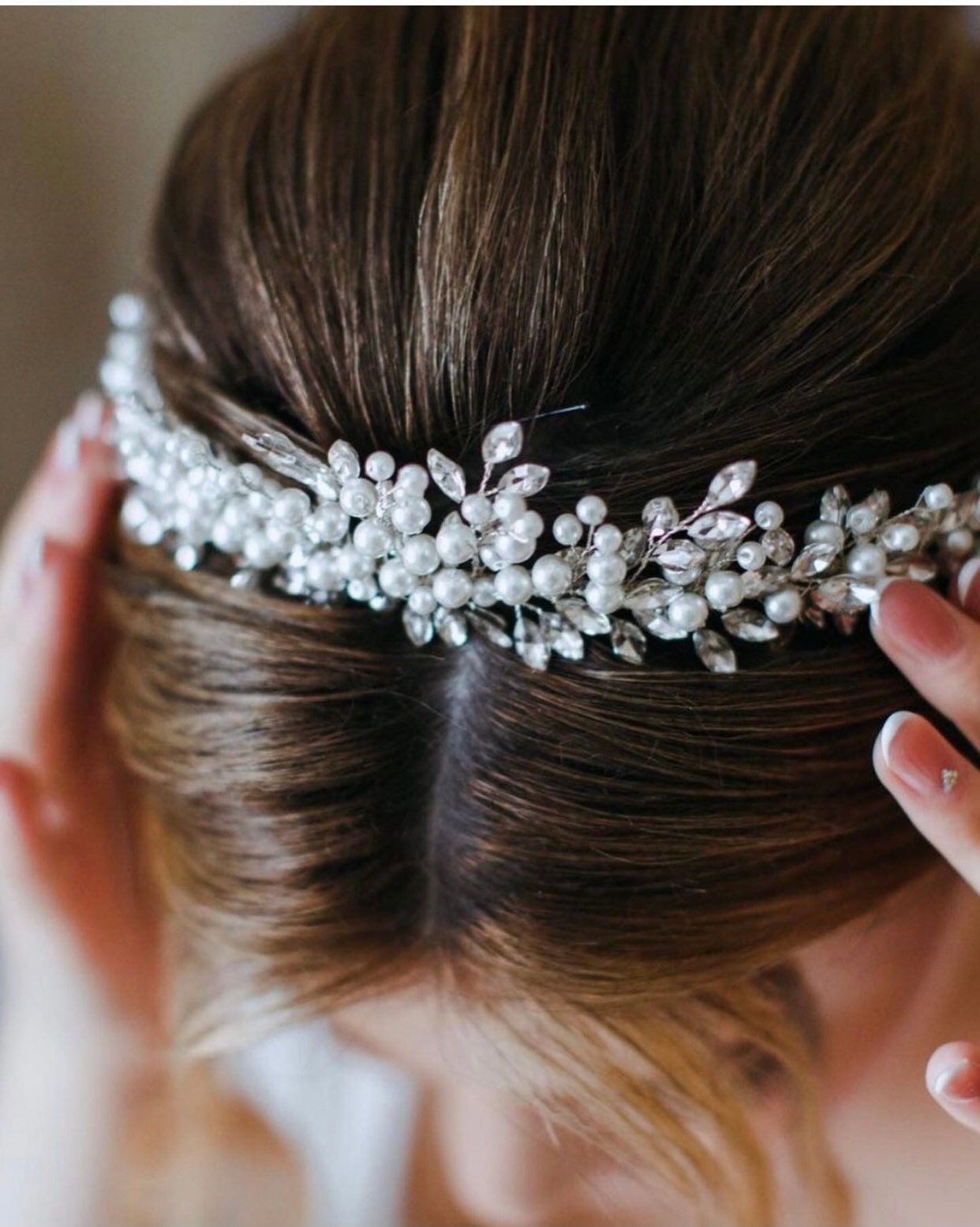 Pearl Headband Bridal Head Piece Wedding Tiara for Bride Etsy