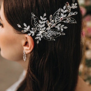 Bridal hair piece, Bridal hair vine, Rhinestone hair comb, Wedding hair vine, Bridal head piece, Side hair comb, Hair vine, Flower hair comb image 4