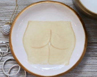 Trinket Dish, Ring Dish, Ring Holder, Booty Dish, Female Butt, Sensual Art, Feminism Art, Jewelry Tray, Gift for Women