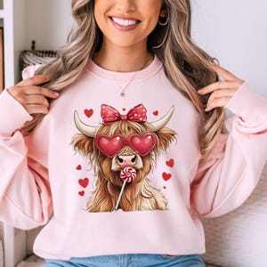 Highland Cow Valentine Shirt, Funny Cow Lover Gift, Cute Couples Tee, Highland Cow Valentine Gift, Trendy Cow Lover Apparel Funny Heifer Tee