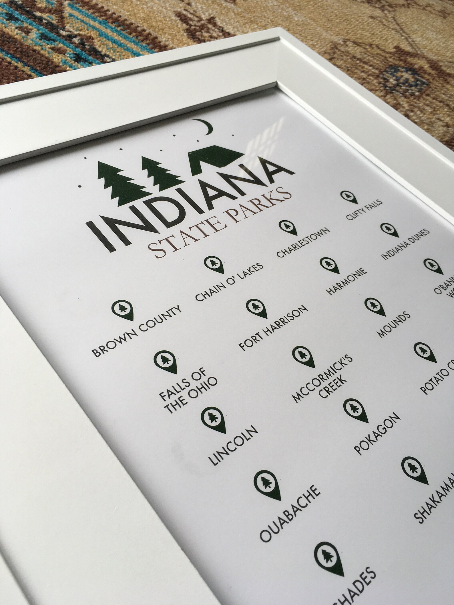 Indiana State Park Checklist Digital Print Travel Gift Etsy